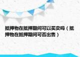 抵押物在抵押期间可以买卖吗（抵押物在抵押期间可否出售）