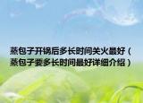 蒸包子开锅后多长时间关火最好（蒸包子要多长时间最好详细介绍）