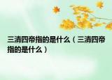 三清四帝指的是什么（三清四帝指的是什么）