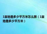 1亩地是多少平方米怎么算（1亩地是多少平方米）