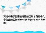 英语中表示伤害的词语的区别（英语中几个伤害的区别!damage injury hurt harm）