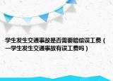 学生发生交通事故是否需要赔偿误工费（一学生发生交通事故有误工费吗）