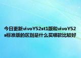 今日更新vivoY52st1版和vivoY52s标准版的区别是什么买哪款比较好