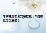 车牌螺丝怎么安装教程（车牌螺丝怎么安装）