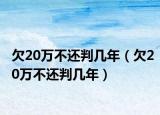 欠20万不还判几年（欠20万不还判几年）