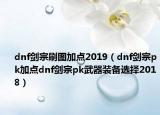 dnf剑宗刷图加点2019（dnf剑宗pk加点dnf剑宗pk武器装备选择2018）