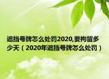 遮挡号牌怎么处罚2020,要拘留多少天（2020年遮挡号牌怎么处罚）