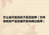 怎么查开发商房子是否抵押（怎样查验房产是否被开发商做过抵押）