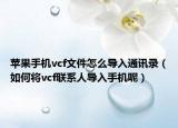 苹果手机vcf文件怎么导入通讯录（如何将vcf联系人导入手机呢）