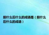前什么后什么的成语是（前什么后什么的成语）