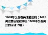 1688怎么查看关注的店铺（1688关注的店铺在哪里 1688怎么看关注的店铺介绍）