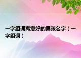 一字组词寓意好的男孩名字（一字组词）