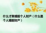 什么才算婚前个人财产（什么是个人婚前财产）