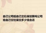 自己公司给自己交社保划算吗公司给自己交社保交多少钱合适