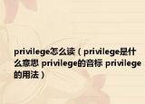 privilege怎么读（privilege是什么意思 privilege的音标 privilege的用法）