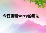 今日更新sorry的用法