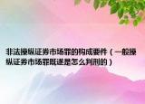 非法操纵证券市场罪的构成要件（一般操纵证券市场罪既遂是怎么判刑的）