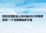 苏州灵活就业人员社保2022年缴费标准 一个月要缴纳多少钱
