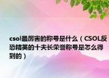 csol最厉害的称号是什么（CSOL反恐精英的十夫长荣誉称号是怎么得到的）