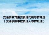 交通事故对主要责任司机怎样处理（交通事故事故责任人怎样处理）
