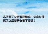 儿子死了父亲要还债吗（父亲欠债死了之后要子女要不要还）