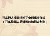 开车把人撞死逃逸了负刑事责任吗（开车撞死人后逃逸的如何去判刑）