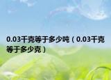 0.03千克等于多少吨（0.03千克等于多少克）