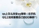 qq上怎么改变qq等级（在手机QQ上如何查看自己的QQ等级?）