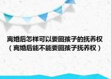 离婚后怎样可以要回孩子的抚养权（离婚后能不能要回孩子抚养权）