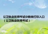 公卫执业医师考试分数单打印入口（公卫执业医师考试）