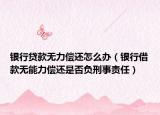 银行贷款无力偿还怎么办（银行借款无能力偿还是否负刑事责任）