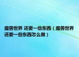 魔兽世界 还要一些东西（魔兽世界还要一些东西怎么做）