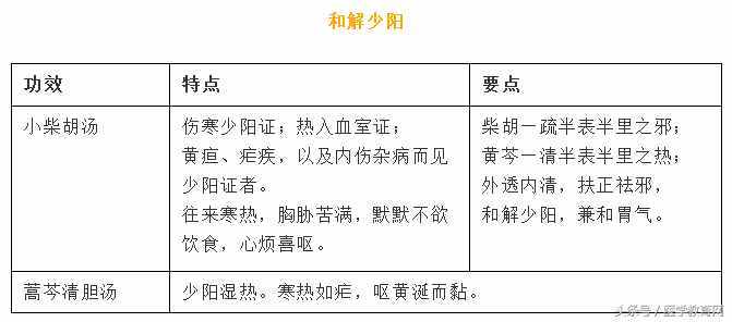 方剂精华总结（表格版）
