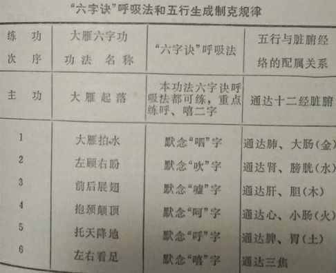 具有宁神健脑调整内脏的六合功(大雁六字决2)