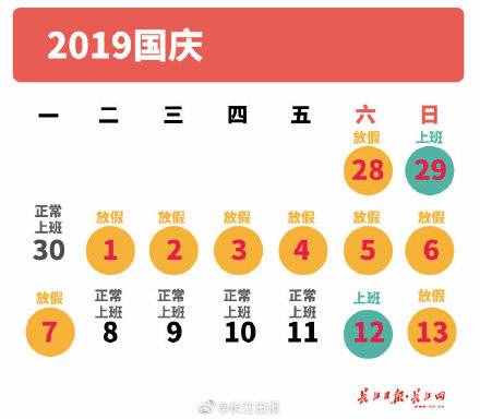 一图看懂国庆放假安排