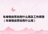 车身稳定系统有什么用及工作原理（车身稳定系统有什么用）