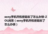 sony手机开机密码忘了怎么办锁-ZOL问答（sony手机开机密码忘了怎么办锁）