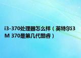 i3-370处理器怎么样（英特尔i3 M 370是第几代酷睿）