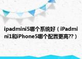 ipadmini5哪个系统好（iPadmini1和iPhone5哪个配置更高??）