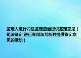 鉴定人进行司法鉴定应当提供鉴定意见（司法鉴定 进行鉴别和判断并提供鉴定意见的活动）