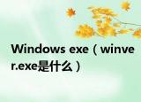 Windows exe（winver.exe是什么）