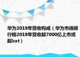 华为2019年营收构成（华为市值排行榜2019年营收超7000亿上市或超bat）