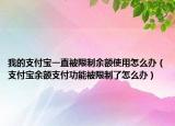 我的支付宝一直被限制余额使用怎么办（支付宝余额支付功能被限制了怎么办）