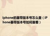 iphone的基带版本号怎么查（iPhone基带版本号如何查看）