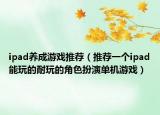 ipad养成游戏推荐（推荐一个ipad能玩的耐玩的角色扮演单机游戏）