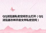 QQ浏览器私密空间怎么打开（QQ浏览器怎样开启文件私密空间）