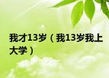 我才13岁（我13岁我上大学）