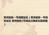 常州地铁一号线路站名（常州地铁一号线各站名 常州地铁1号线站点具体位置明细）