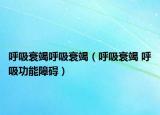 呼吸衰竭呼吸衰竭（呼吸衰竭 呼吸功能障碍）