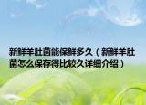 新鲜羊肚菌能保鲜多久（新鲜羊肚菌怎么保存得比较久详细介绍）